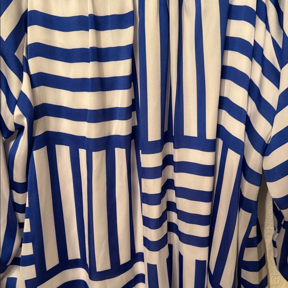 Adrienne Navy and Ivory Patterned Dress - Picture 3 of 5